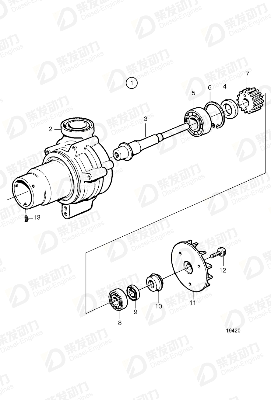 VOLVO Roller bearing 184828 Drawing